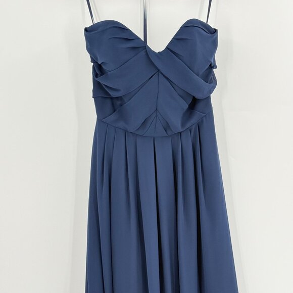 Hailey Paige Occasions Strapless Blue Chiffon Gown Dress Size 2 - Picture 4 of 10